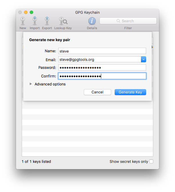 Keychain app in mac